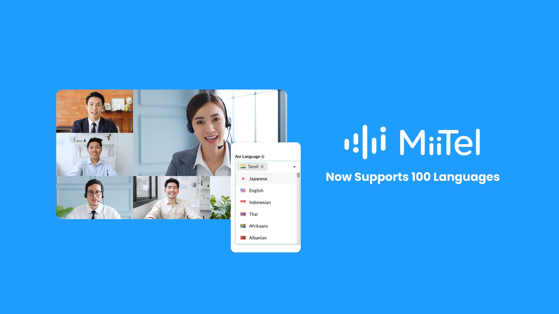 MiiTel Now Supports 100 languages